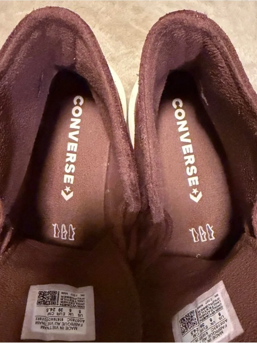 Converse Women's High-Top Platform Sneakers in Burgundy and White